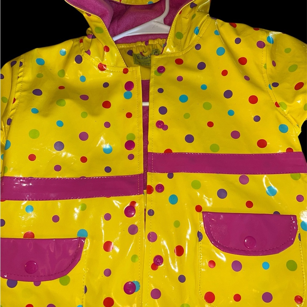 Western Chief Kids Yellow Raincoat with Polka Dots